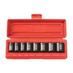TEKTON 3/8 in. Drive 6-Point Shallow SAE Impact Socket Set, 5/16-3/4 in. thumbnail 1