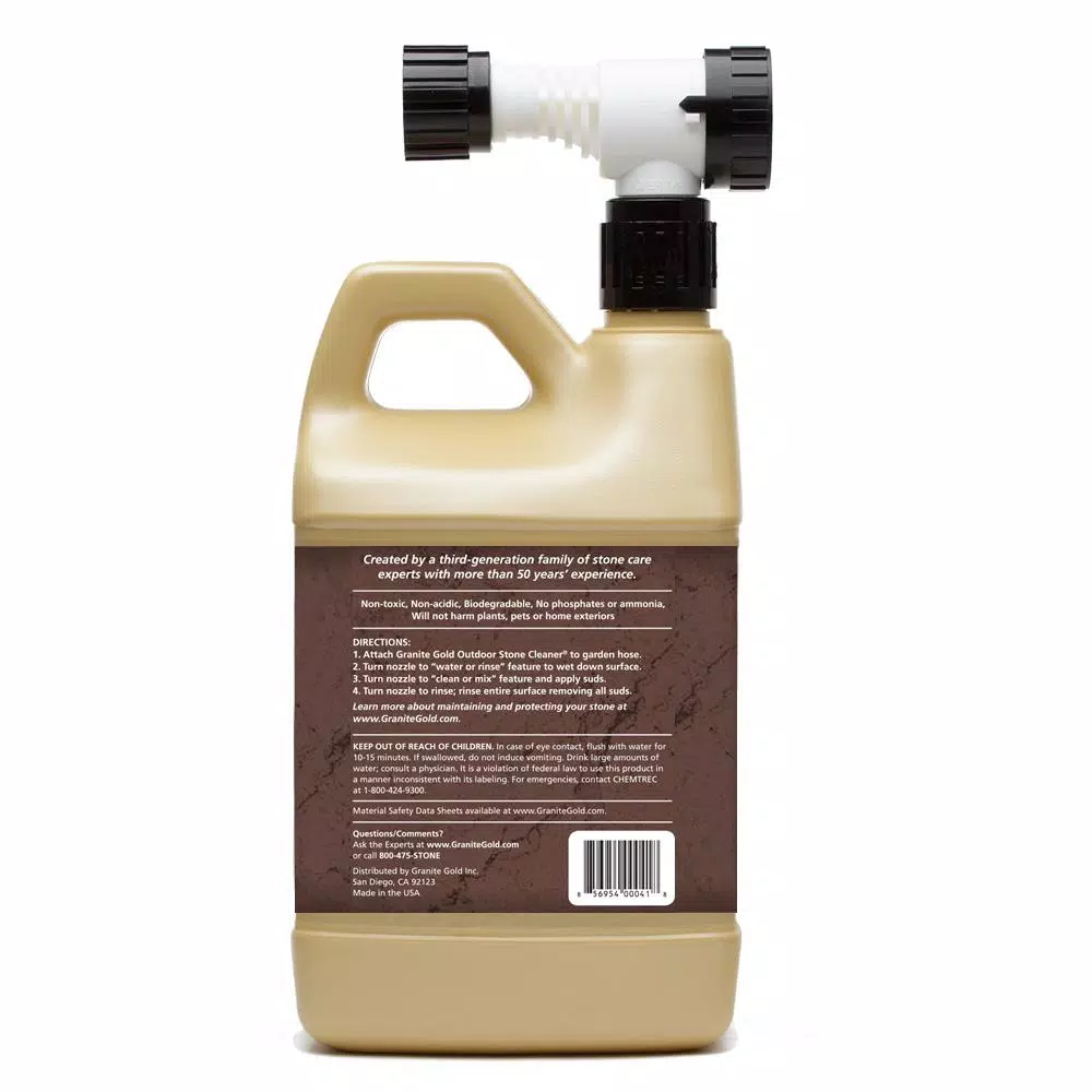 Granite Gold Outdoor Stone Cleaner, 64 oz. Deep Cleaning Solution for Patios, Driveways, and Walkways
