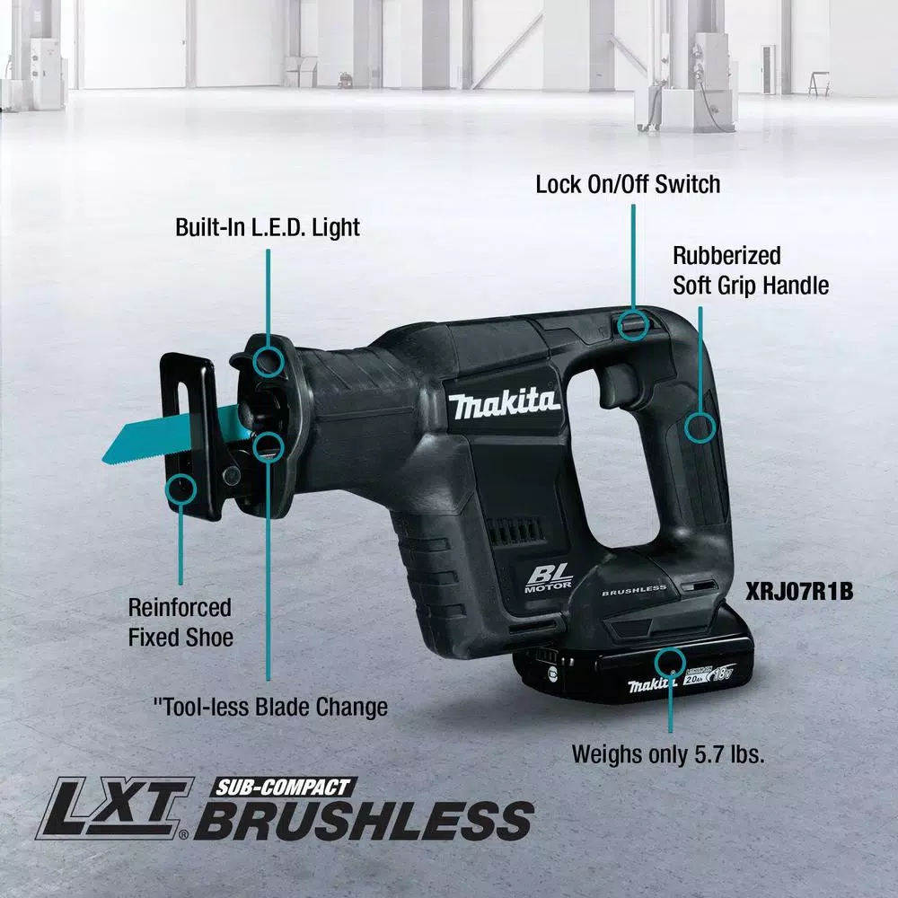 Makita 18V LXT Sub-Compact Brushless Cordless Reciprocating Saw Kit (2.0 Ah)