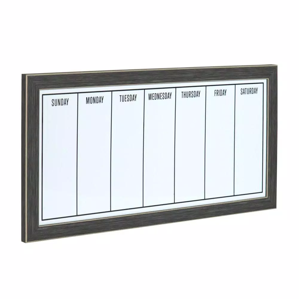 DesignOvation Wyeth Weekly Magnetic Dry Erase Calendar Memo Board with Frame