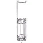 Home Basics Seville Freestanding Toilet Paper Holder with Storage Base in Satin Nickel thumbnail 2