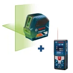 Bosch Green Beam Self-Leveling Cross Line Laser (100 ft.) and BLAZE Laser Measure (135 ft.) Combo Kit thumbnail 1