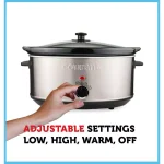 Courant 7 Qt. Stainless Steel Slow Cooker with Temperature Settings thumbnail 5