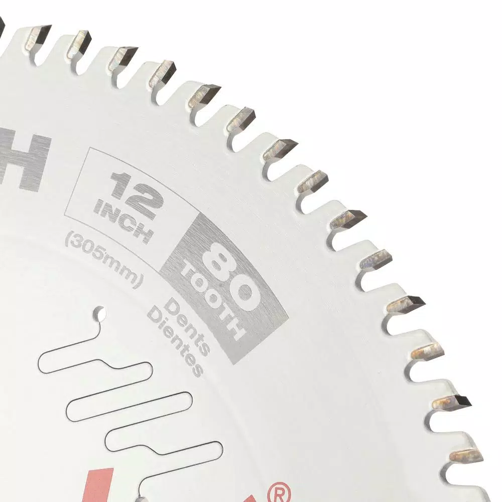 Milwaukee 12 in. 80-Tooth Fine Finish Circular Saw Blade, 1 in. Arbor