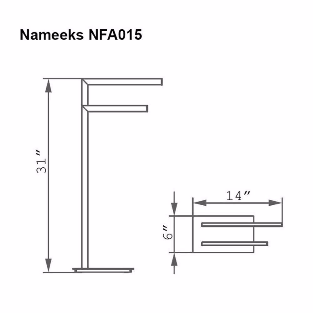 Nameeks General Hotel 2-Bar Floor Standing Towel Stand, Chrome