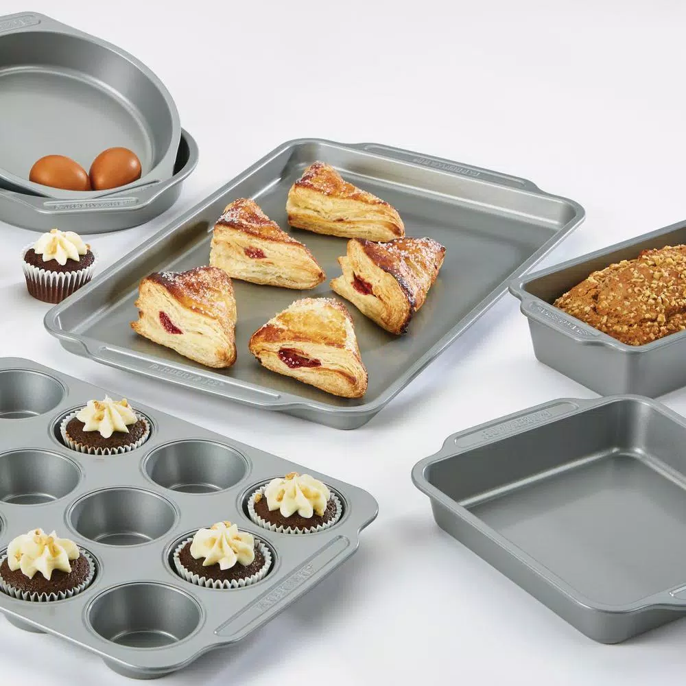Farberware 8-Piece Nonstick Bakeware Set, Gray Steel