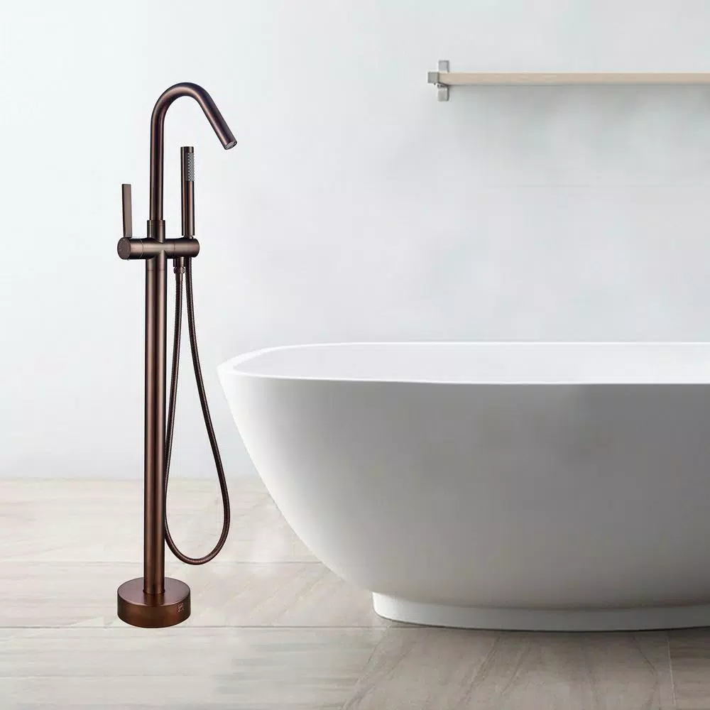 Vanity Art 40 in. Freestanding Single-Handle Claw Foot Tub Faucet with Hand Shower, Oil Rubbed Bronze
