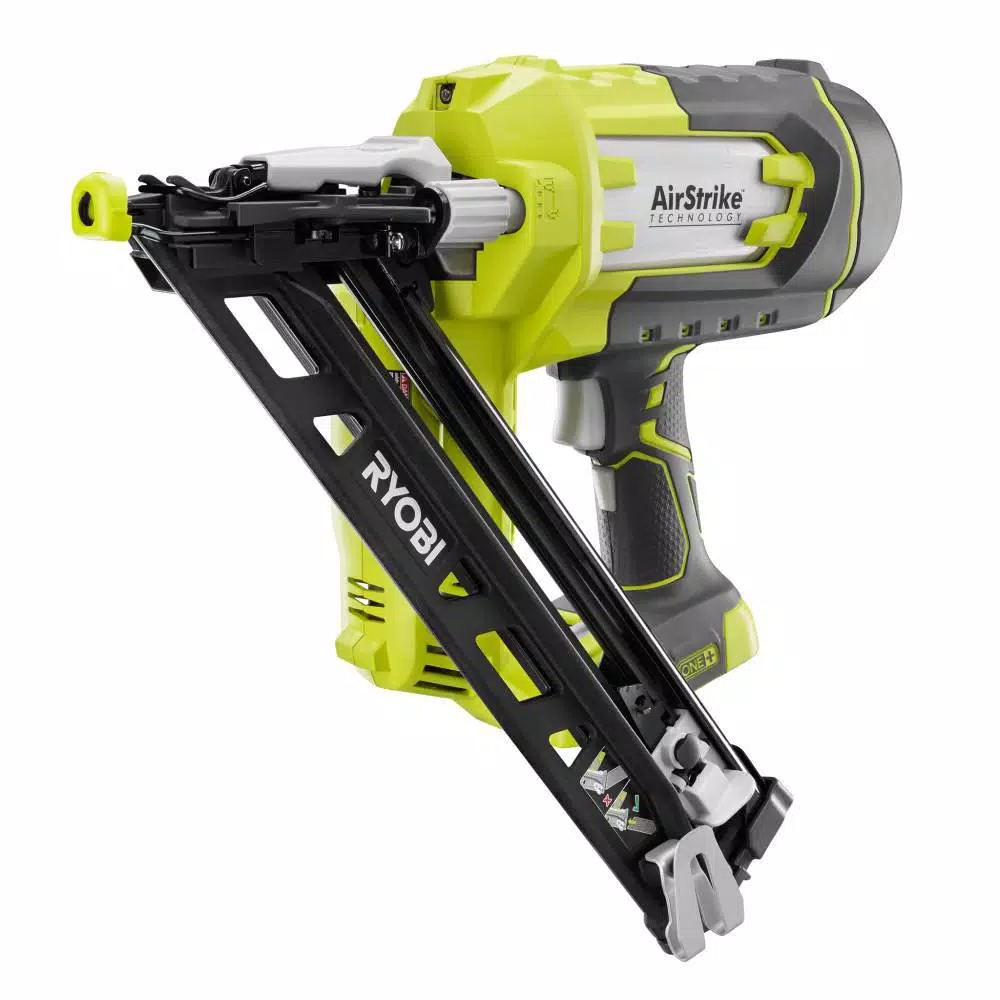 RYOBI 18V ONE+ 15-Gauge Angled Cordless AirStrike Finish Nailer Kit with 2.0 Ah Battery and Charger