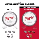 Milwaukee 7 in. 54T Carbide Aluminum and Metal Cutting Circular Saw Blade thumbnail 4