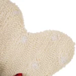Glitzhome 12.5 in. White Dog Bone Shaped Christmas Stocking with Red Plaid Bow thumbnail 4