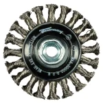 Forney 4 in. Stainless Steel Twist Knot Wire Wheel Brush for Heavy-Duty Cleaning thumbnail 1