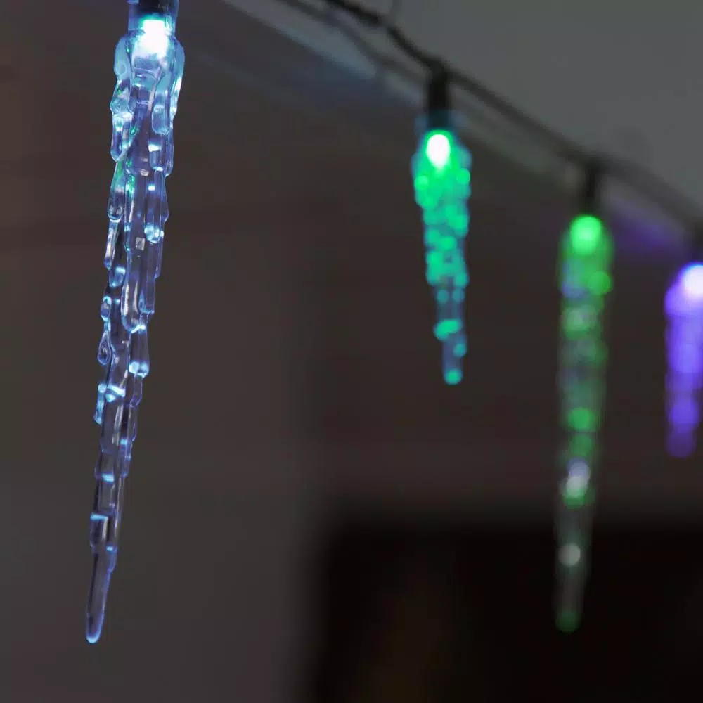 Novolink 25-Light Wi-Fi RGB Color-Changing LED Icicle String Lights, Works with Alexa & Google Home