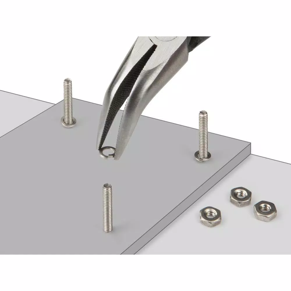 TEKTON Mini Bent Long Nose Pliers with 45-Degree Angle and Crosscut Teeth