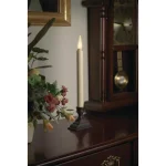 Xodus Innovations 12.5 in. White LED Taper Candle with Realistic 3D Warm Flame and Aged Bronze Base thumbnail 3