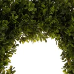 Glitzhome 18 in. Boxwood Wreath with 24 in. Bamboo Tobacco Basket Decor Set thumbnail 3