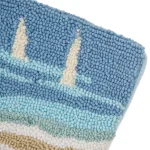 Glitzhome 19 in. Hooked Starfish Christmas Stocking, Nautical Blue Ocean Theme thumbnail 3