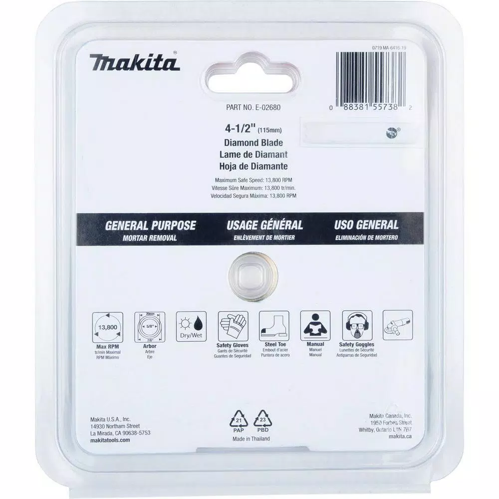 Makita 4-1/2 in. Dual Sandwich Diamond Tuck Point Blade for Mortar Removal