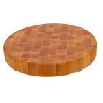 Catskill Craftsmen 14 in. Round End Grain Yellow-Birch Hardwood Cutting Board with Feet thumbnail 1