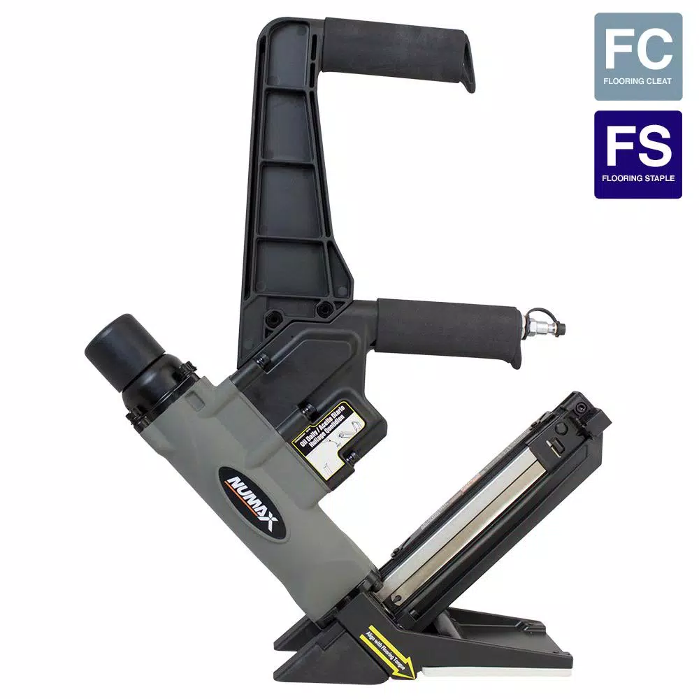 NuMax S50LSDH 2-in-1 Pneumatic 15.5/16 Gauge Dual Handle Flooring Nailer and Stapler