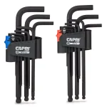Capri Tools 18-Piece S2 Steel Long Arm Hex Key Set, Metric & SAE with Ballpoint End thumbnail 1