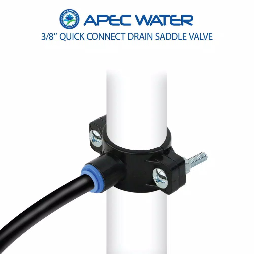 APEC Water Systems 3/8 in. Quick-Connect Drain Saddle Clamp for RO Systems, Fits 1-1/4 in. to 1-1/2 in. Drain Pipes