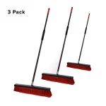 Alpine Industries 18 in. 2-in-1 Squeegee Push Broom, Red (3-Pack) thumbnail 2