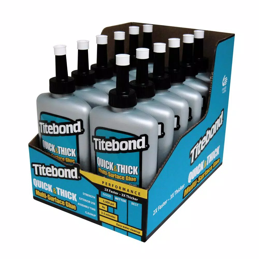 Titebond Quick and Thick Multi-Surface Glue, 8 oz. (12-Pack)