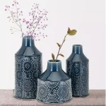 Benjara Athena Glazed Cerulean Blue Ceramic Floral Vases, Set of 3 thumbnail 6