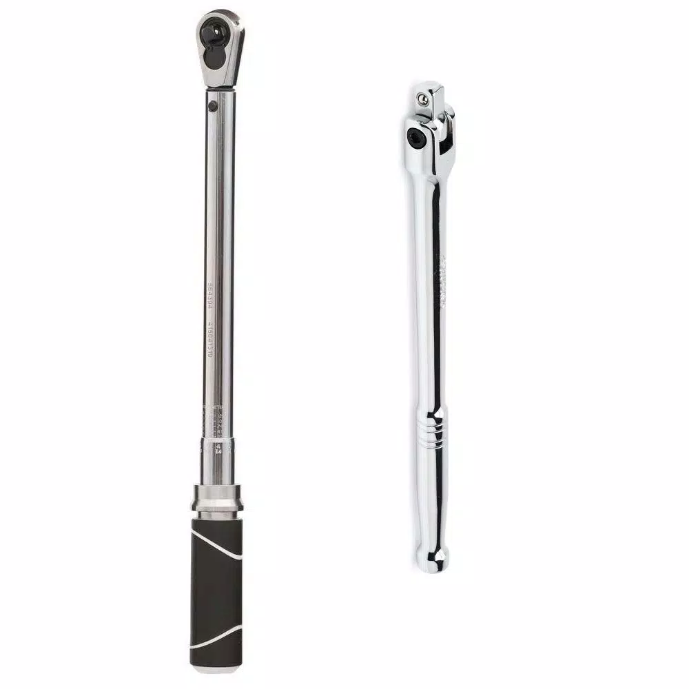 Husky 1/2 in. Drive Torque Wrench and 15 in. Breaker Bar Combo Set