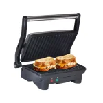 Elite Cuisine 3-in-1 Panini Press, Contact Grill and Indoor Grill, 1000W, Black Stainless Steel thumbnail 1