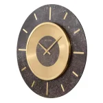 Bulova Chicago 23 in. Oversized Gallery Wall Clock with Brushed Brass Bezel and Granite Finish thumbnail 2