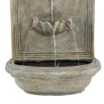 Sunnydaze Decor Seaside French Limestone Electric Outdoor Wall Fountain, Coastal Seashell Design thumbnail 5