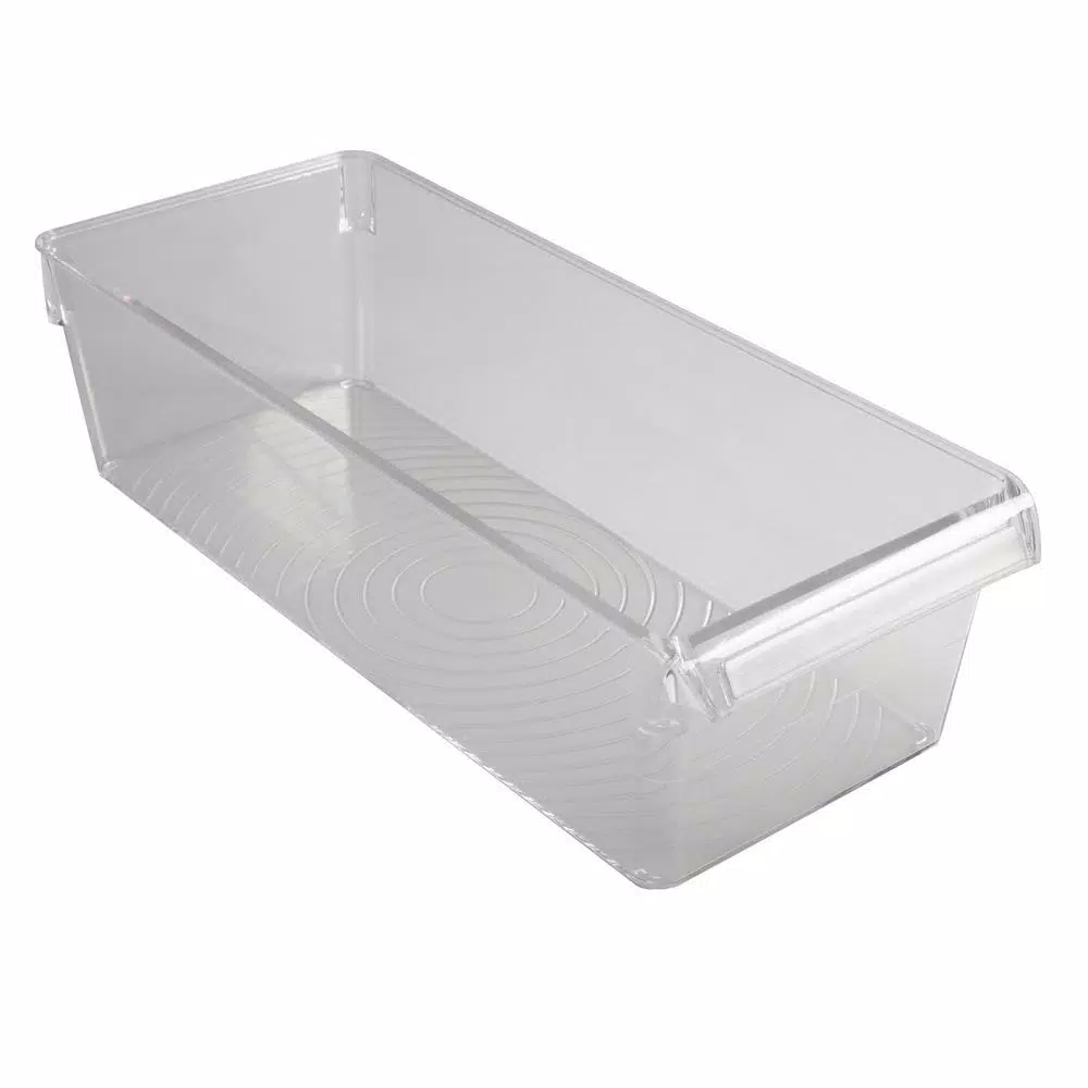 Kitchen Details 2 Pack Large Refrigerator Storage Bins, Clear BPA-Free Plastic Organizers
