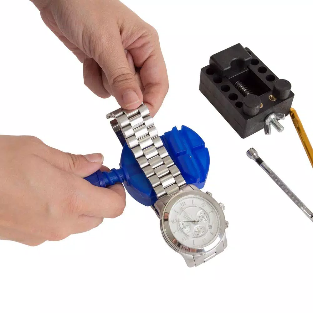 Stalwart 144-Piece Watch Repair Kit with Portable Nylon Zippered Case