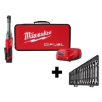 Milwaukee M12 FUEL 12V Cordless 1/4 in. Extended Reach Ratchet Kit with Metric Ratcheting Wrench Set thumbnail 1