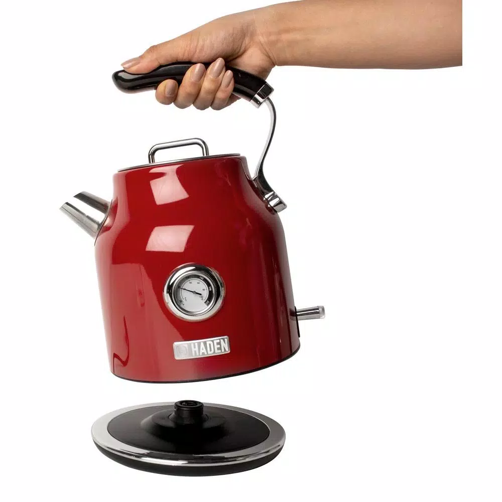Haden Dorset 1.7L Red Stainless Steel Electric Cordless Kettle, 7-Cup Capacity