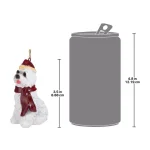 Design Toscano Maltese Dog Holiday Ornament Sculpture with Santa Hat and Red Scarf thumbnail 7