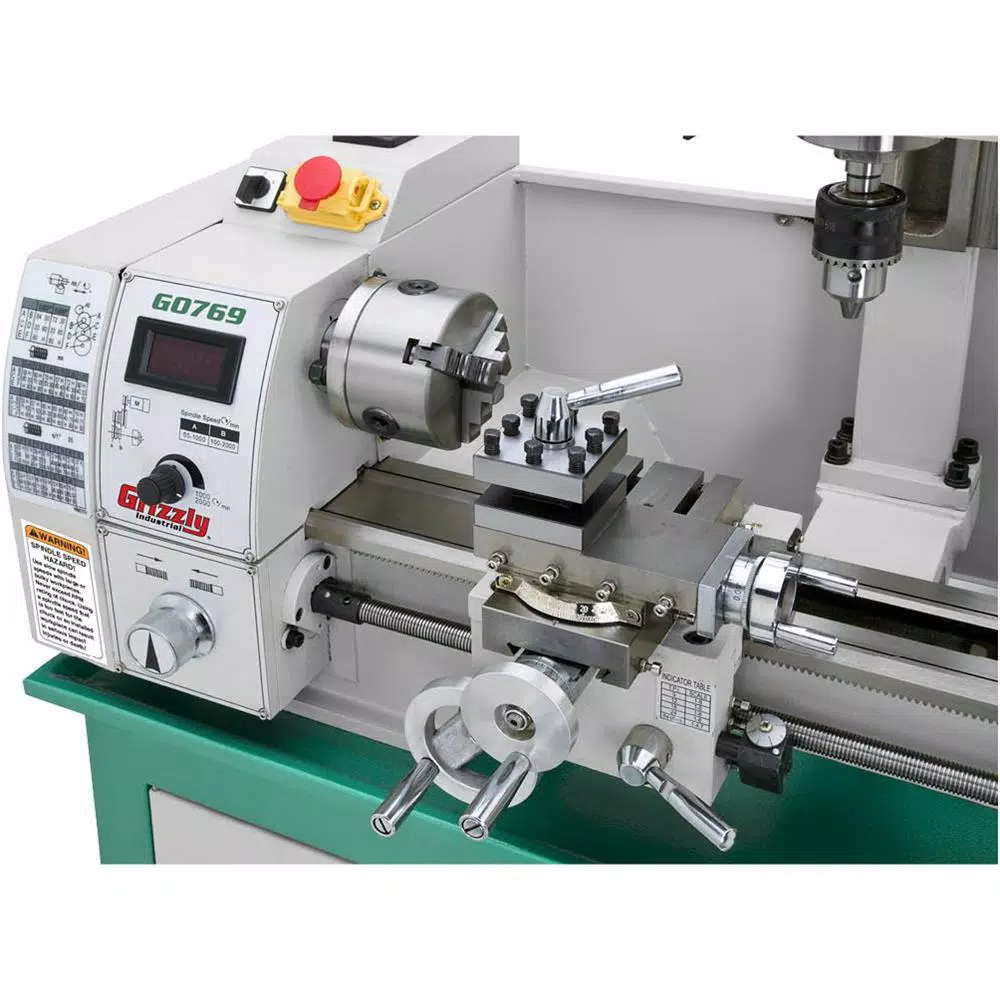 Grizzly Industrial 8 in. x 16 in. Variable-Speed Lathe with Milling Head Combination Unit
