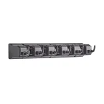 Alpine Industries 16 in. Wall Mounted Mop and Broom Holder with 5 Slots and 6 Retractable Hooks thumbnail 3