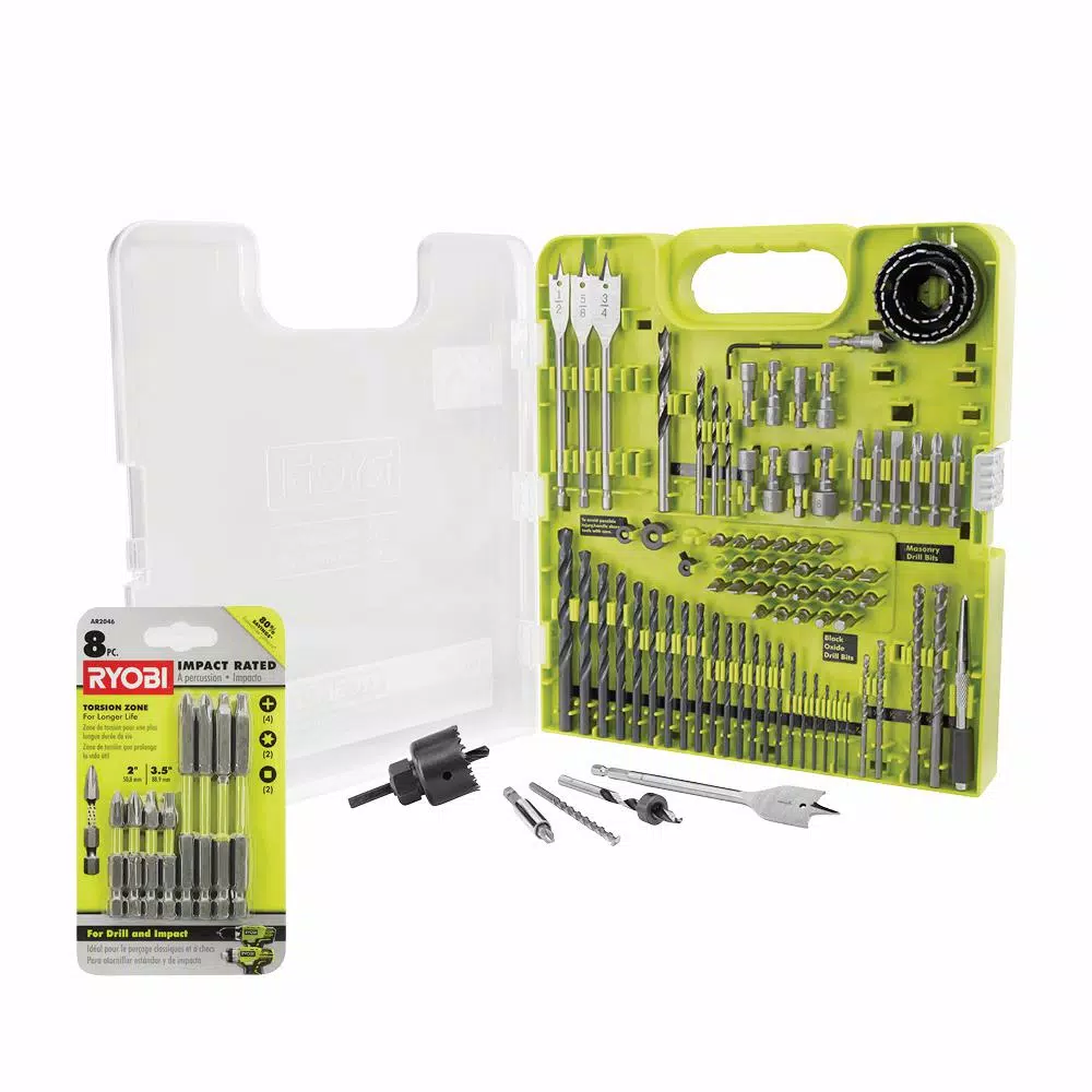 RYOBI 98-Piece Multi-Material Drill and Driver Kit with 8-Piece Bonus Impact Rated Driving Set