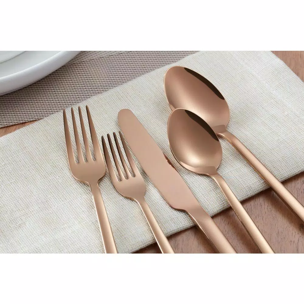 Home Decorators Collection Brenner 40-Piece Copper Finish 18/0 Stainless Steel Flatware Set, Service for 8