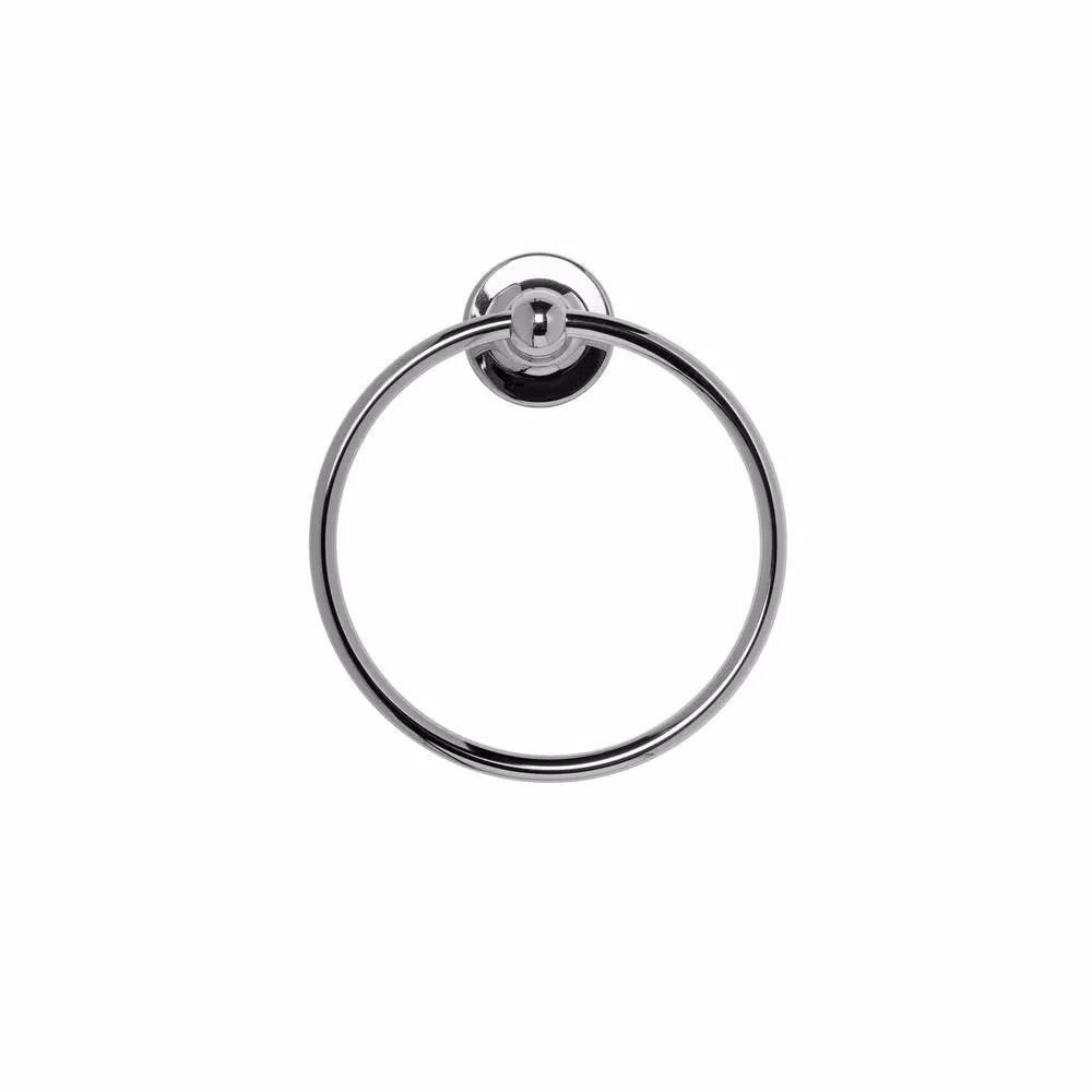 Croydex Wimborne Flexi-Fix Wall-Mounted Towel Ring, Chrome Finish