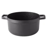 BergHOFF GEM 5.2 qt. Cast Aluminum Nonstick Stock Pot with Glass Lid, Black thumbnail 2