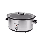 KALORIK 6.5 Qt. Stainless Steel Slow Cooker with Removable Stoneware and Glass Lid thumbnail 1