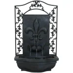 Sunnydaze Decor French Lily Resin Solar Outdoor Wall Fountain - Traditional Lead Finish thumbnail 1