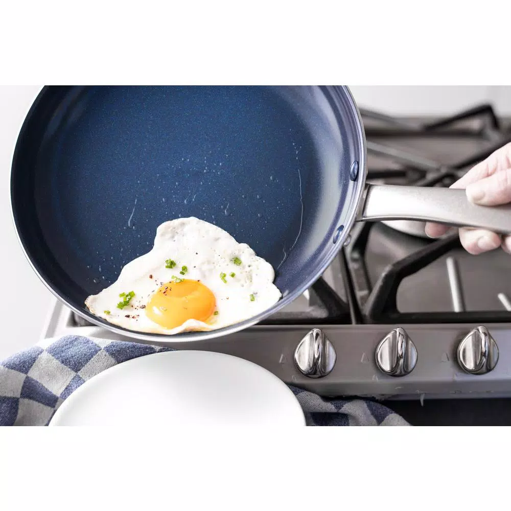 Blue Diamond 10 in. Aluminum Ceramic Nonstick Frying Pan, Blue