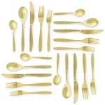 Megachef La Vague 20-Piece Matte Gold Flatware Set, 18/10 Stainless Steel Service for 4 thumbnail 5