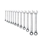 DEWALT 12-Piece Metric Ratcheting Wrench Set, 72-Tooth Full Polish Chrome thumbnail 1