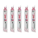 Milwaukee TORCH 6 in. 10 TPI Metal Cutting Reciprocating Saw Blades, Bi-Metal, 5-Pack thumbnail 1