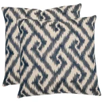 Safavieh Teddy Blue Geometric Embroidered Throw Pillows, 18 x 18 in. (Set of 2) thumbnail 1